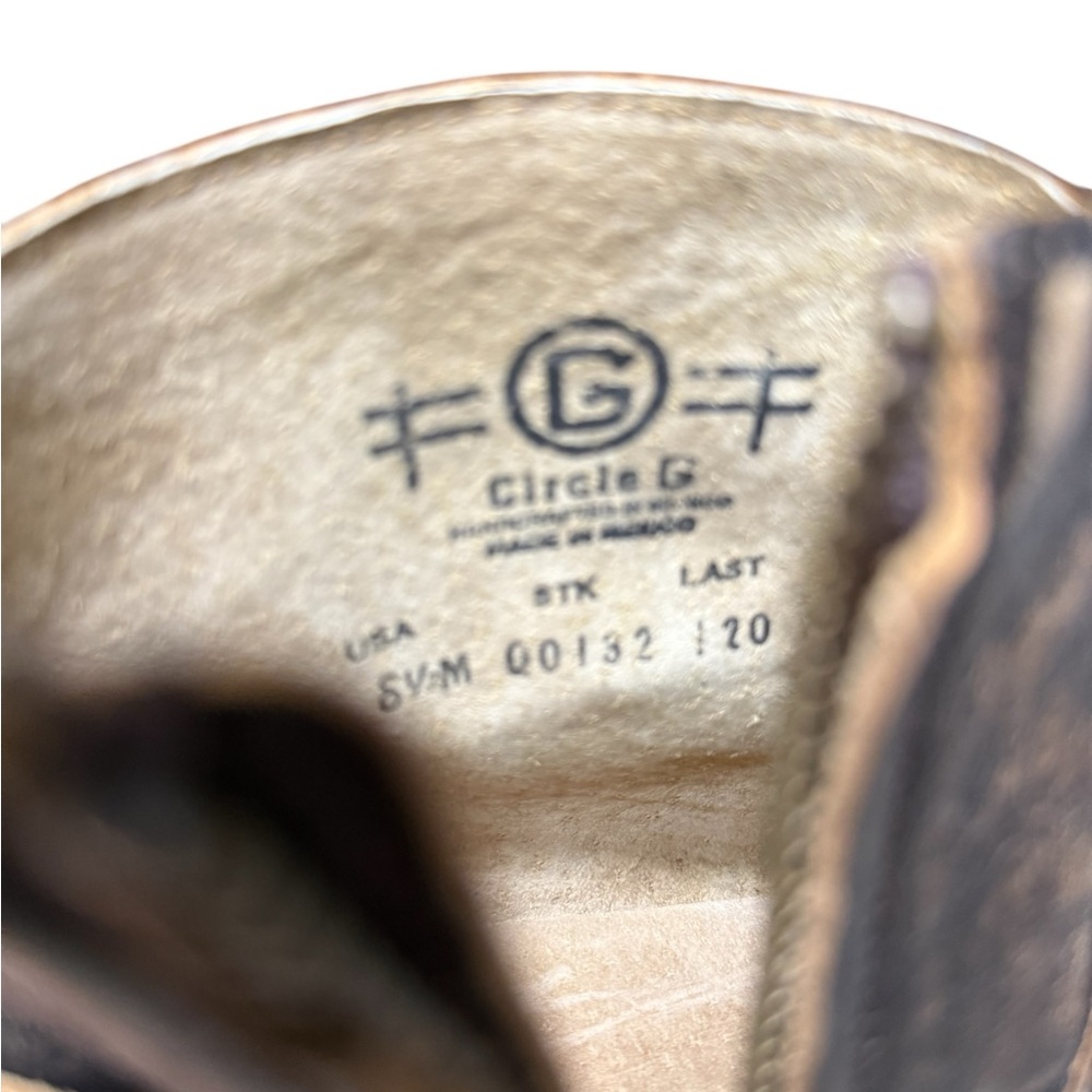 Circle G By Corral Women's LD Harness & Studs Western Ankle Boots Chocolate 8.5 - Picture 10 of 13